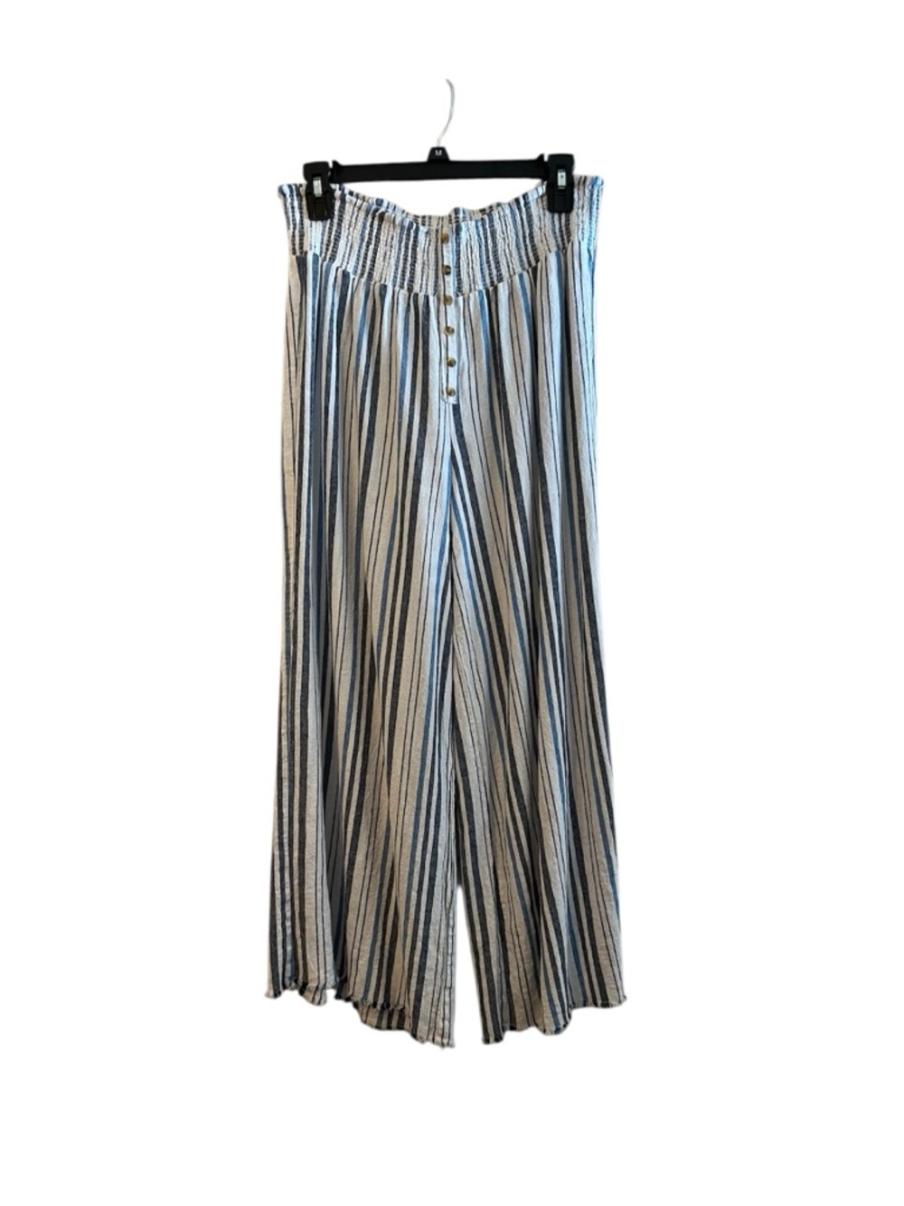 Indigo Rein Striped Wide-Leg Linen Pants size large